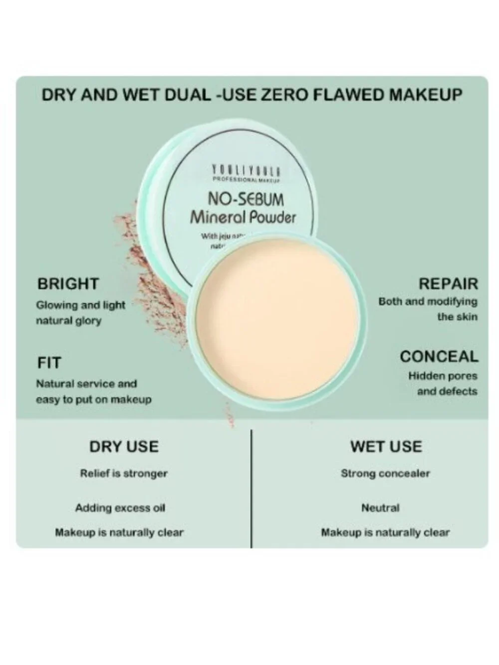 Youliyoula No Sebum Mineral Pressed Powder - 02 Natural